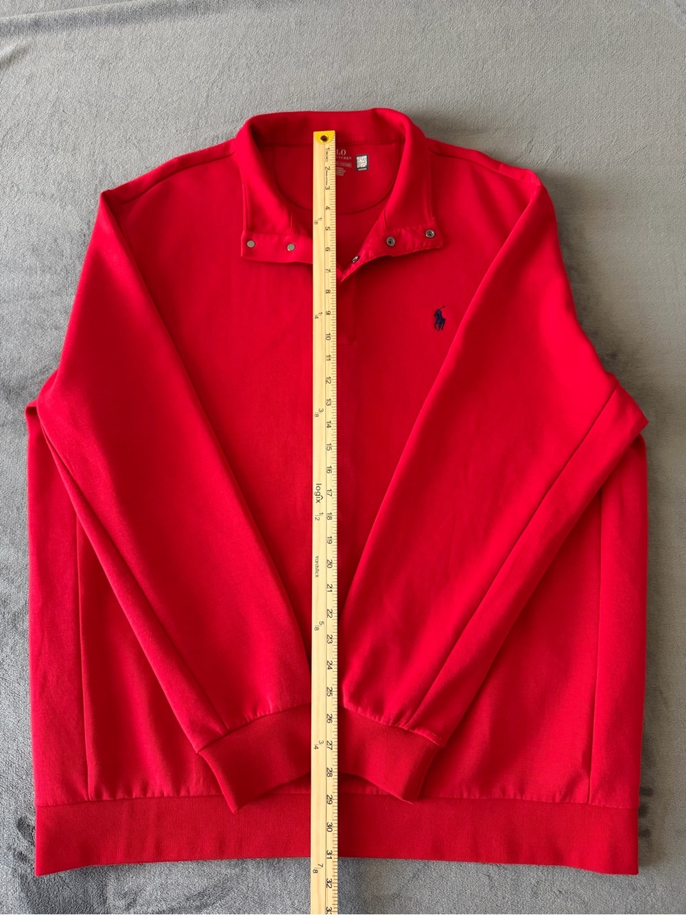 Ralph Lauren Red Snap-Collar Pullover Sweatshirt XXL - Picture 6 of 10